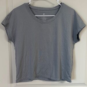 Kyodan Light Gray Cropped Short Sleeve Tee, Size XS